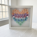Cuadro personalizado de rosas de papel en corazón «Mamá»