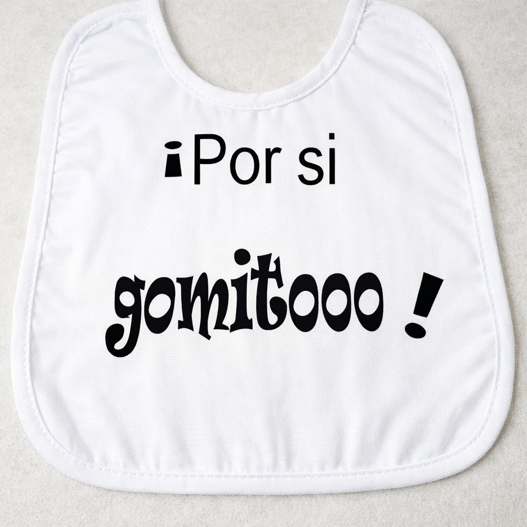 Babero Divertido '¡Por si gomitooo!' 🍼