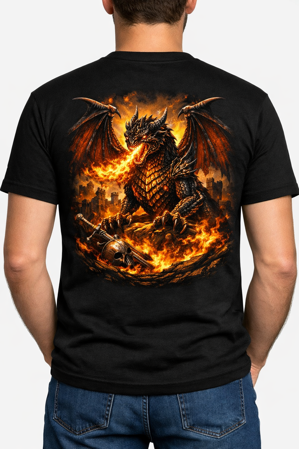 Camiseta Personalizada con Dragón de Fuego