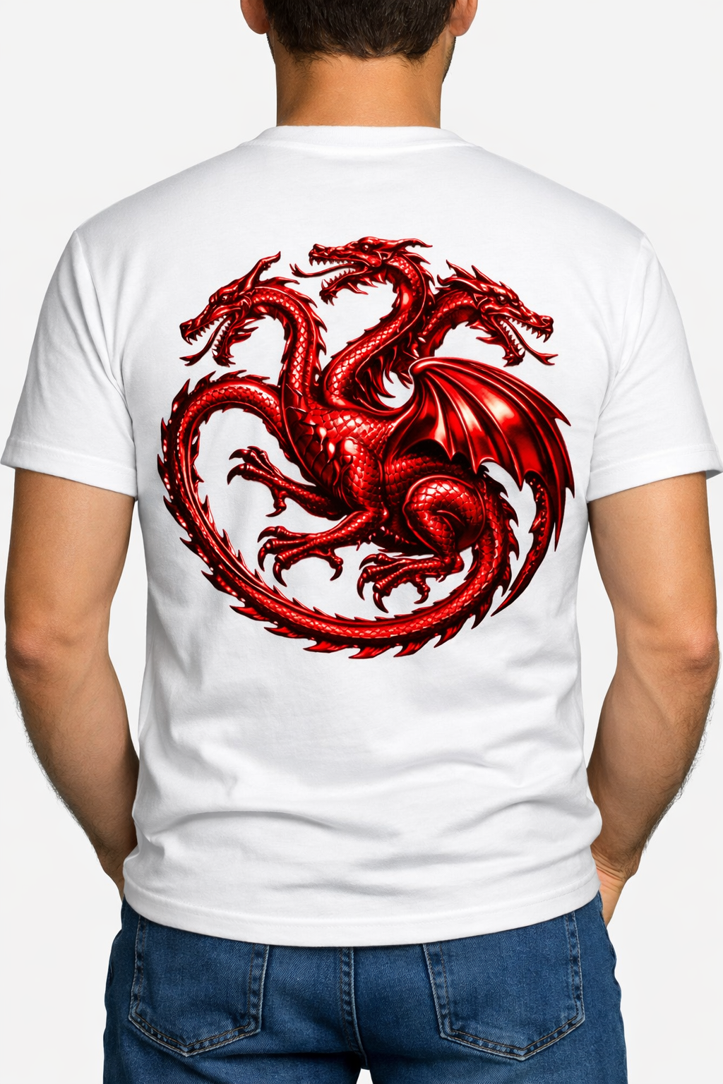 Camiseta Personalizada Dragón Tricéfalo Rojo