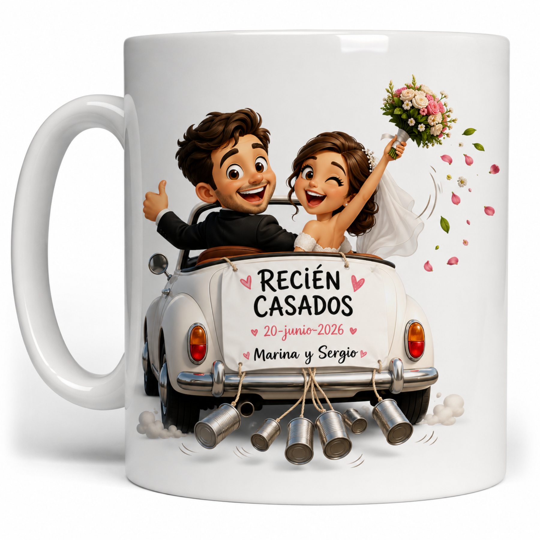 Taza Personalizada Recién Casados con Kit Café y Chocolates