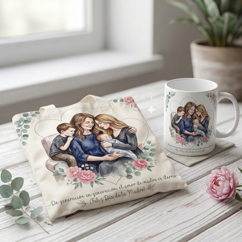 Pack personalizado cojín + taza «Día de la Madre»