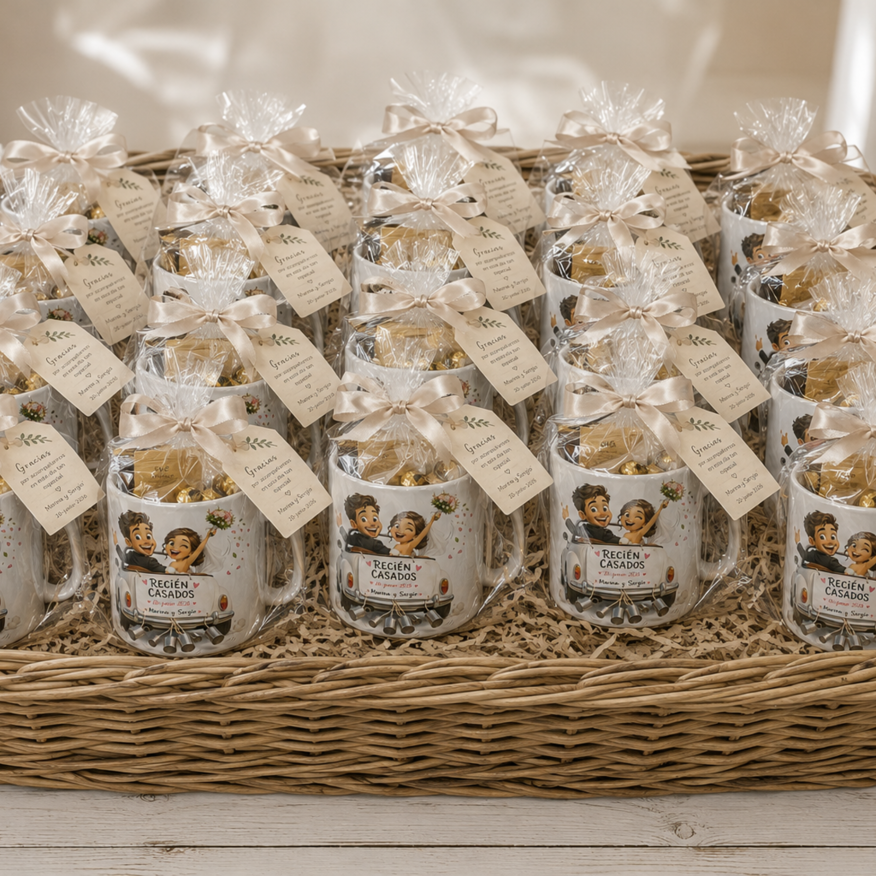 Taza Personalizada Recién Casados con Kit Café y Chocolates