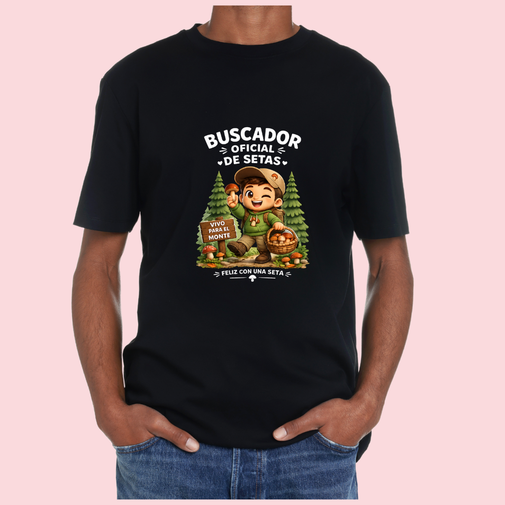 Camiseta «Buscador Oficial de Setas» – Vivo para el Monte