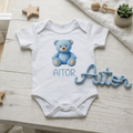 Body bebé personalizado con nombre en tricotín