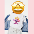 Camiseta Infantil Stitch Rosa