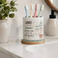 Vaso porta cepillos de dientes personalizado en formato cuadrado para tienda